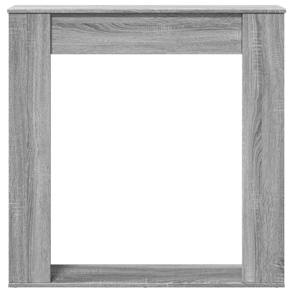 Szürke sonoma színű szerelt fa kandallóburkolat 100x20x100 cm