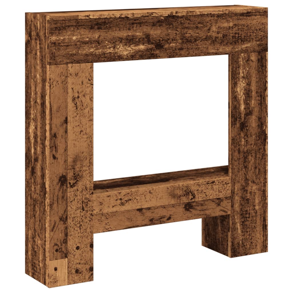 Antik fa színű szerelt fa kandallóburkolat 81 x 18 x 82 cm Antik fa színű szerelt fa kandallóburkolat 81 x 18 x 82 cm