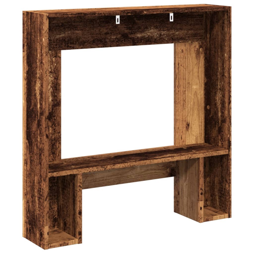 Antik fa színű szerelt fa kandallóburkolat 81 x 18 x 82 cm Antik fa színű szerelt fa kandallóburkolat 81 x 18 x 82 cm