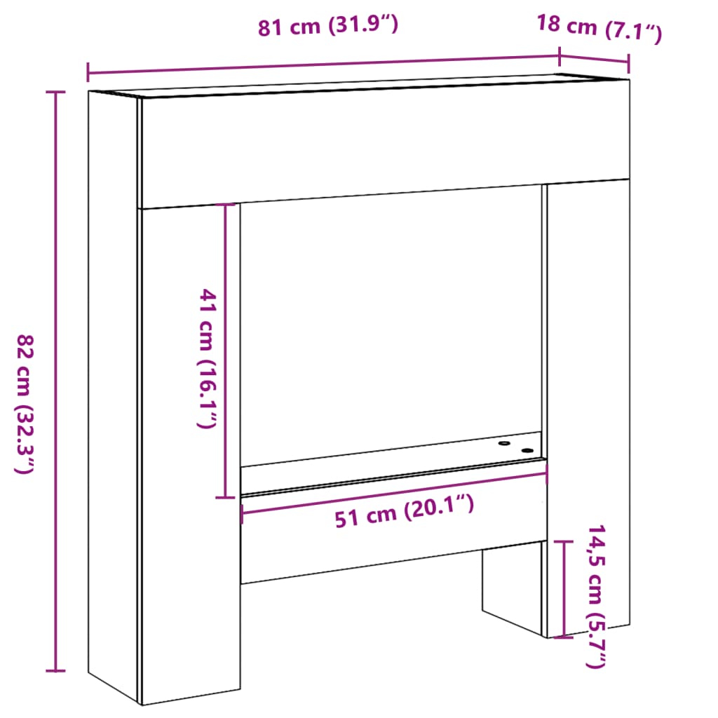 Antik fa színű szerelt fa kandallóburkolat 81 x 18 x 82 cm Antik fa színű szerelt fa kandallóburkolat 81 x 18 x 82 cm
