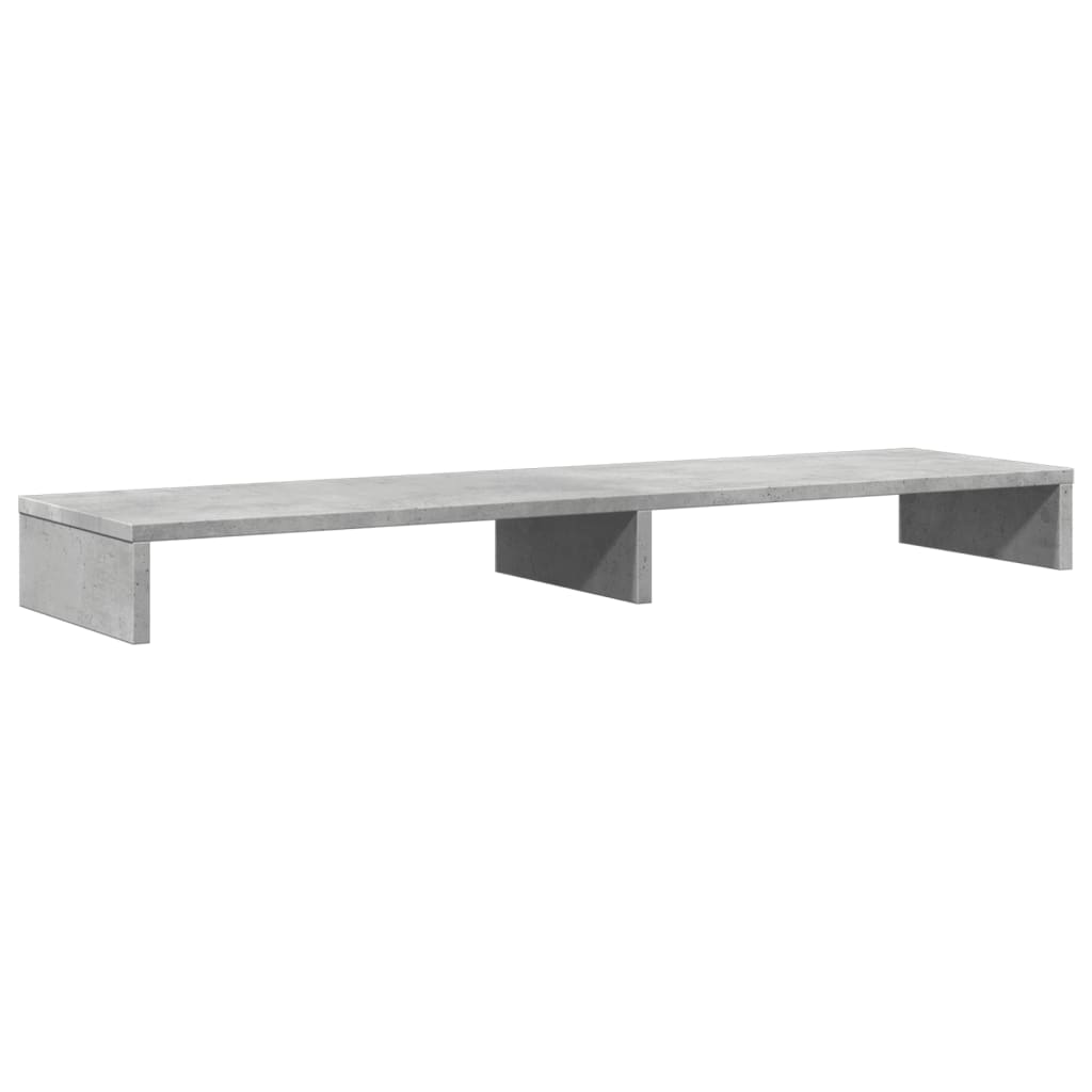 Betonszürke szerelt fa monitorállvány 100 x 27 x 10 cm