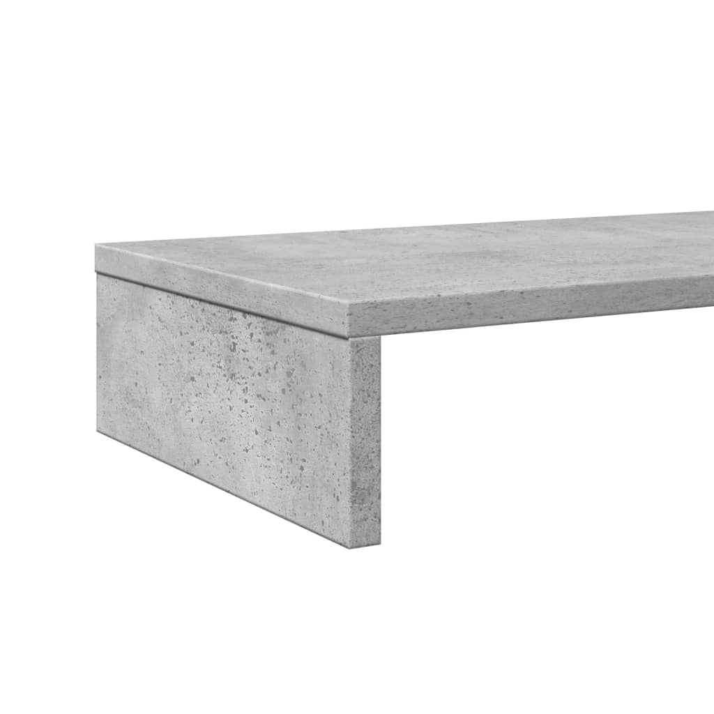 Betonszürke szerelt fa monitorállvány 100 x 27 x 10 cm