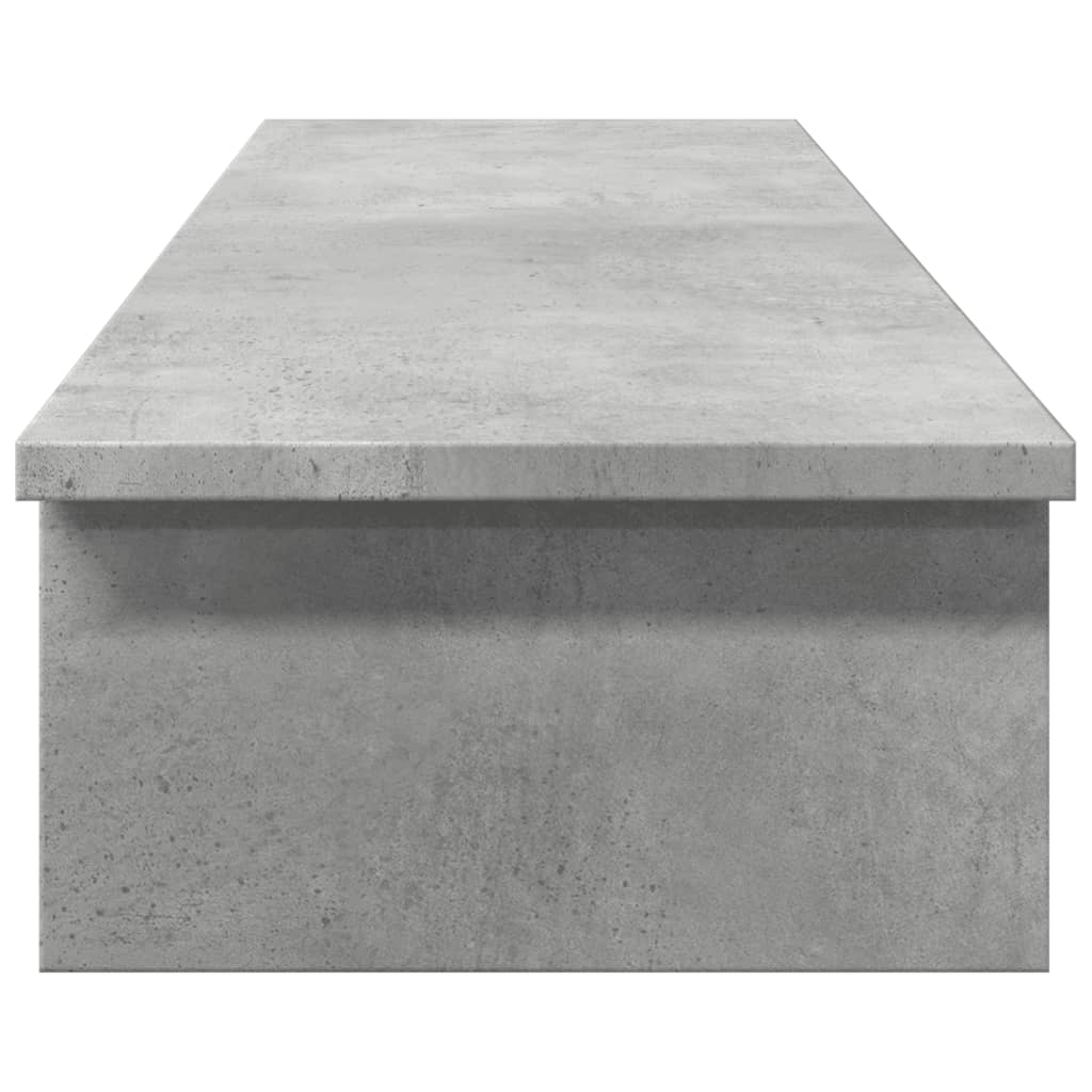 Betonszürke szerelt fa monitorállvány 100 x 27 x 15 cm
