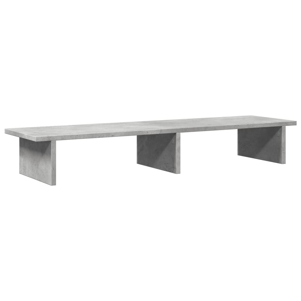 Betonszürke szerelt fa monitorállvány 100 x 27 x 15 cm
