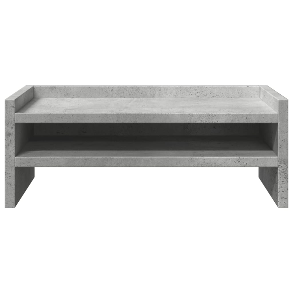 Betonszürke szerelt fa monitorállvány 42 x 24 x 16 cm