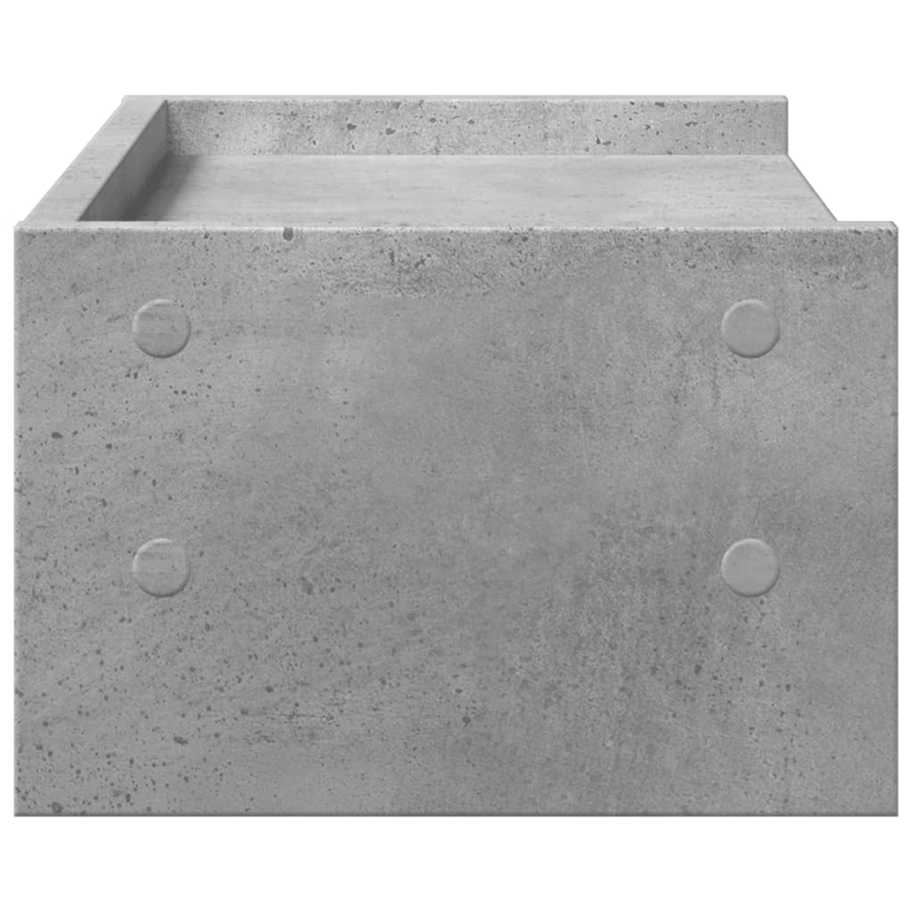 Betonszürke szerelt fa monitorállvány 42 x 24 x 16 cm