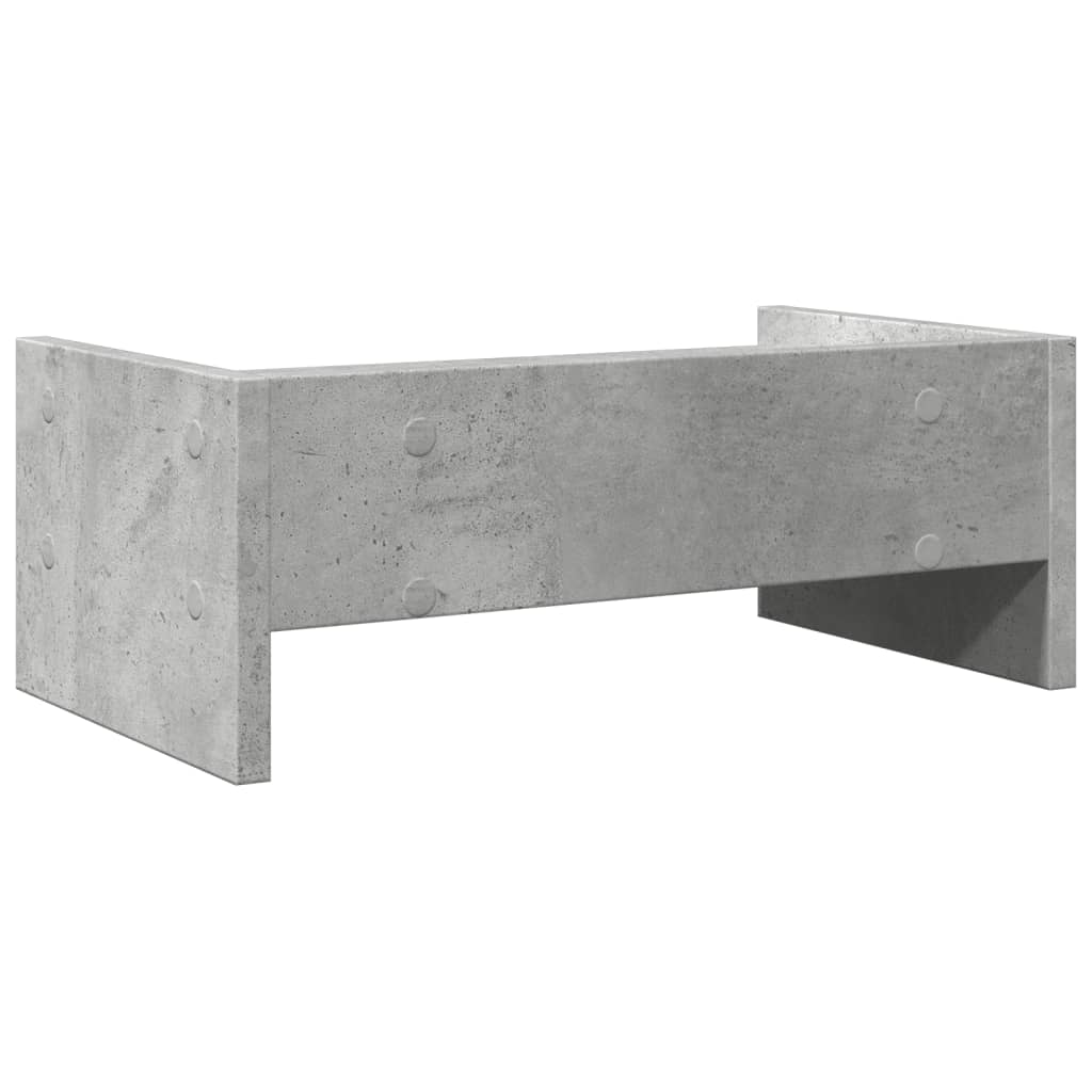 Betonszürke szerelt fa monitorállvány 42 x 24 x 16 cm