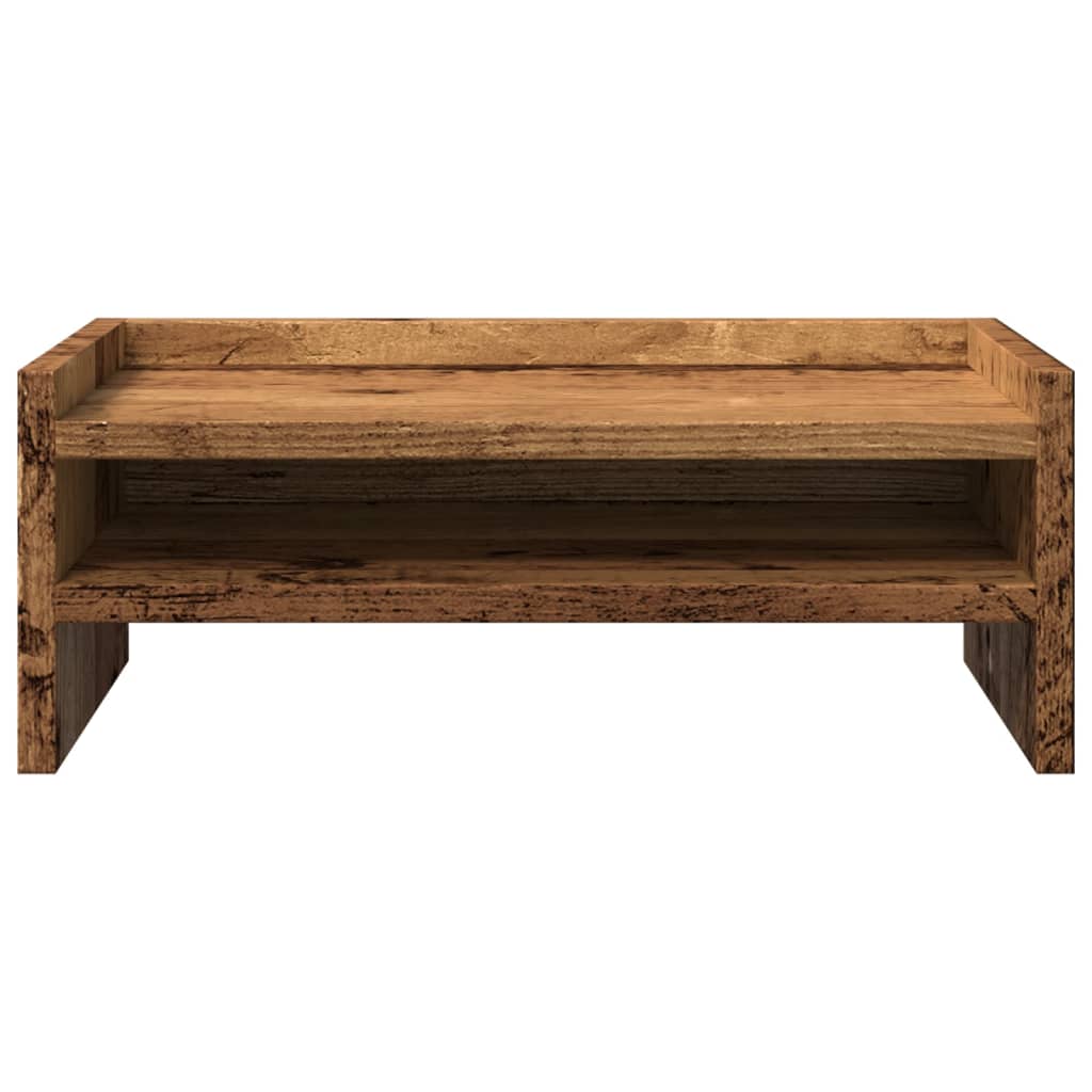 Antik fa színű szerelt fa monitorállvány 42 x 24 x 16 cm Antik fa színű szerelt fa monitorállvány 42 x 24 x 16 cm