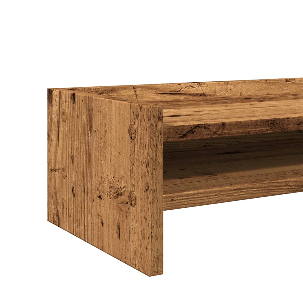 Antik fa színű szerelt fa monitorállvány 42 x 24 x 16 cm Antik fa színű szerelt fa monitorállvány 42 x 24 x 16 cm