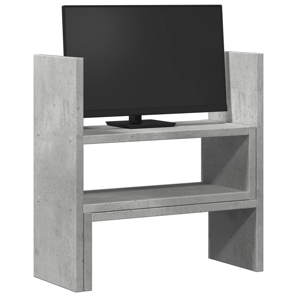 Betonszürke szerelt fa állítható íróasztal-szervező 40x17x41 cm