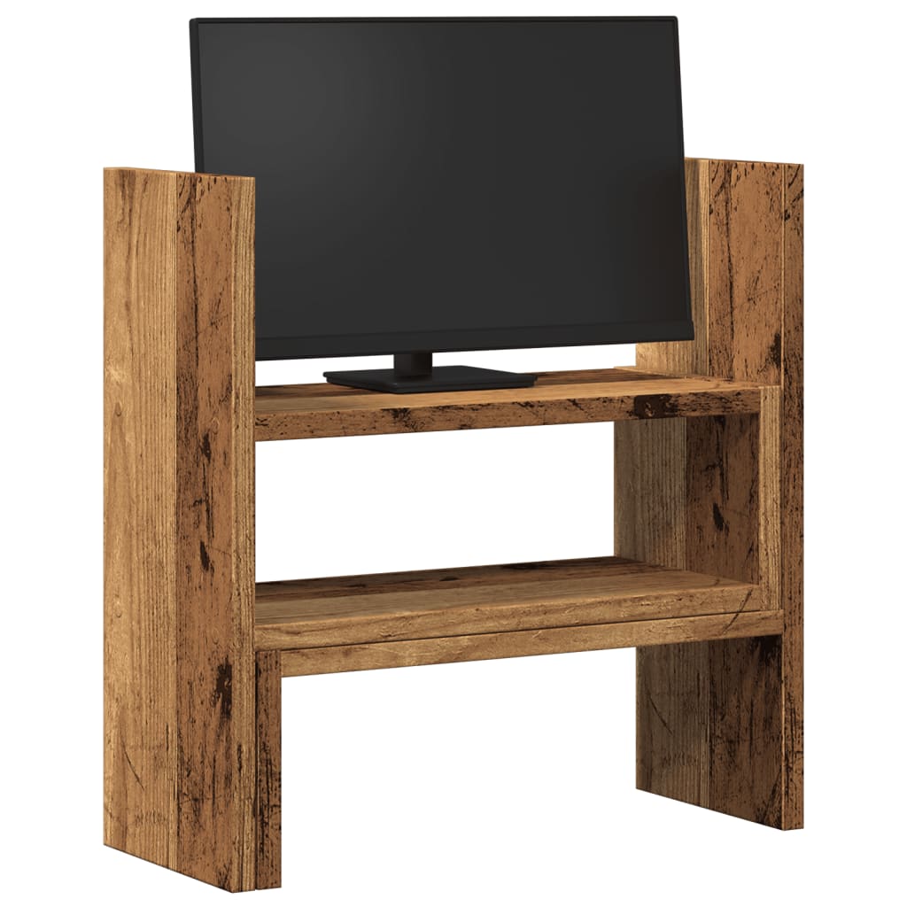 Antik fa színű szerelt fa állítható asztali szervező 40x17x41cm