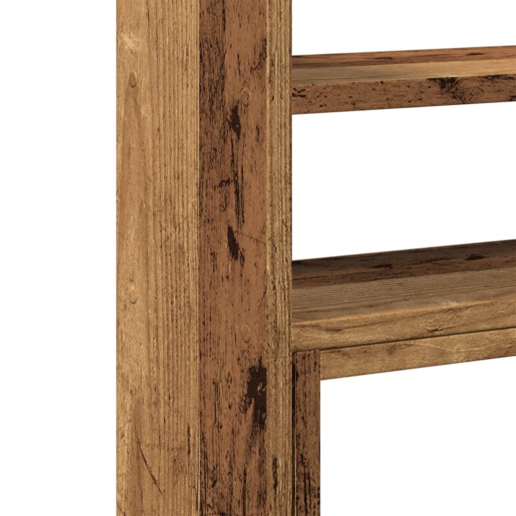 Antik fa színű szerelt fa állítható asztali szervező 40x17x41cm