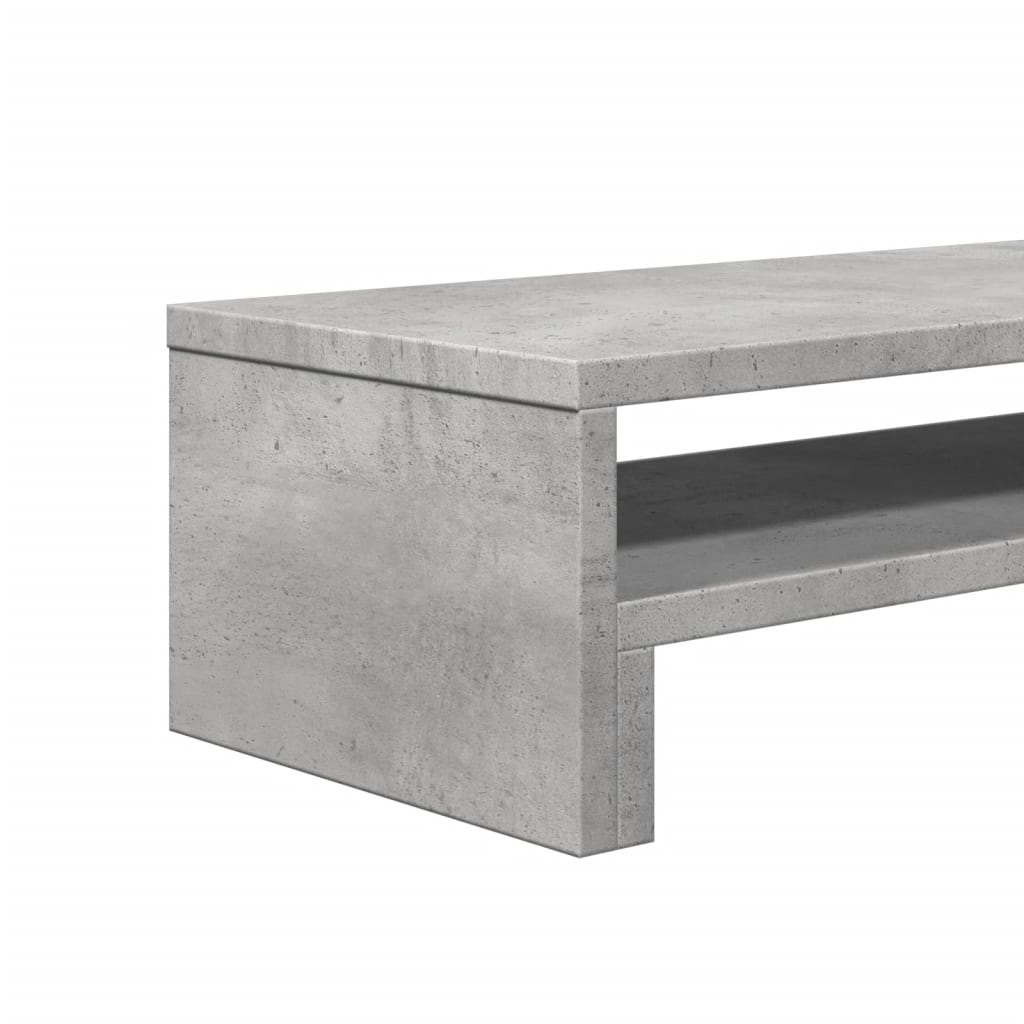 Betonszürke szerelt fa monitorállvány 54 x 22 x 15 cm