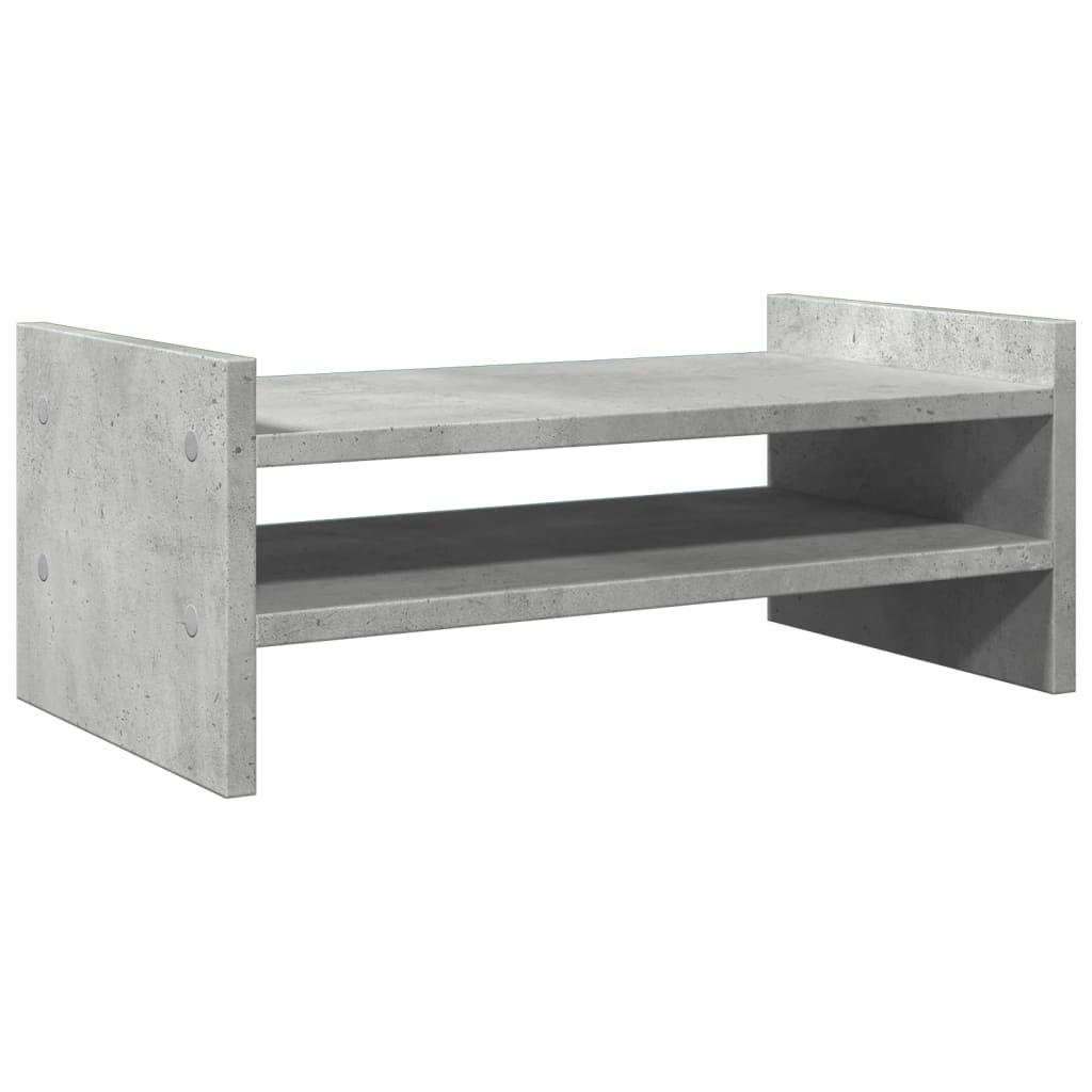 Betonszürke szerelt fa monitorállvány 50 x 27 x 20 cm