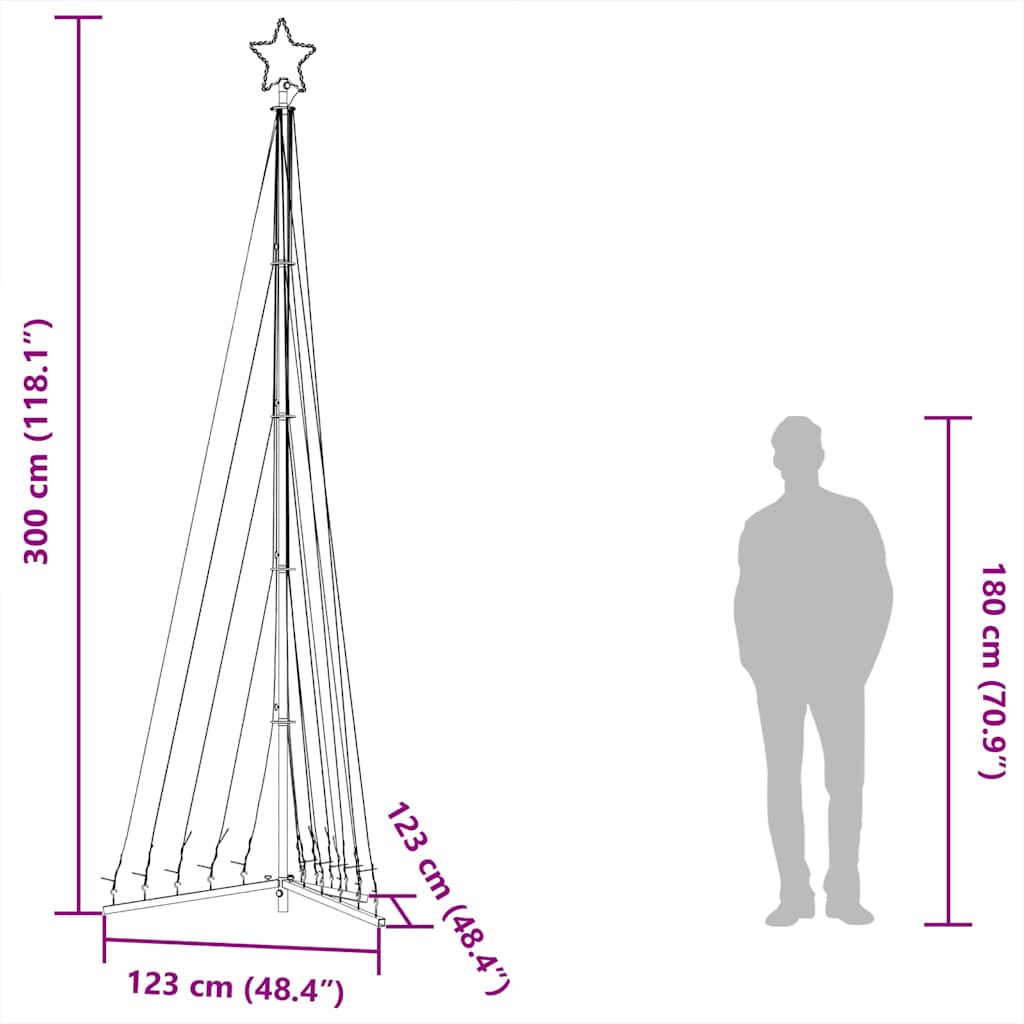 Színes led karácsonyfa 447 led 247 cm