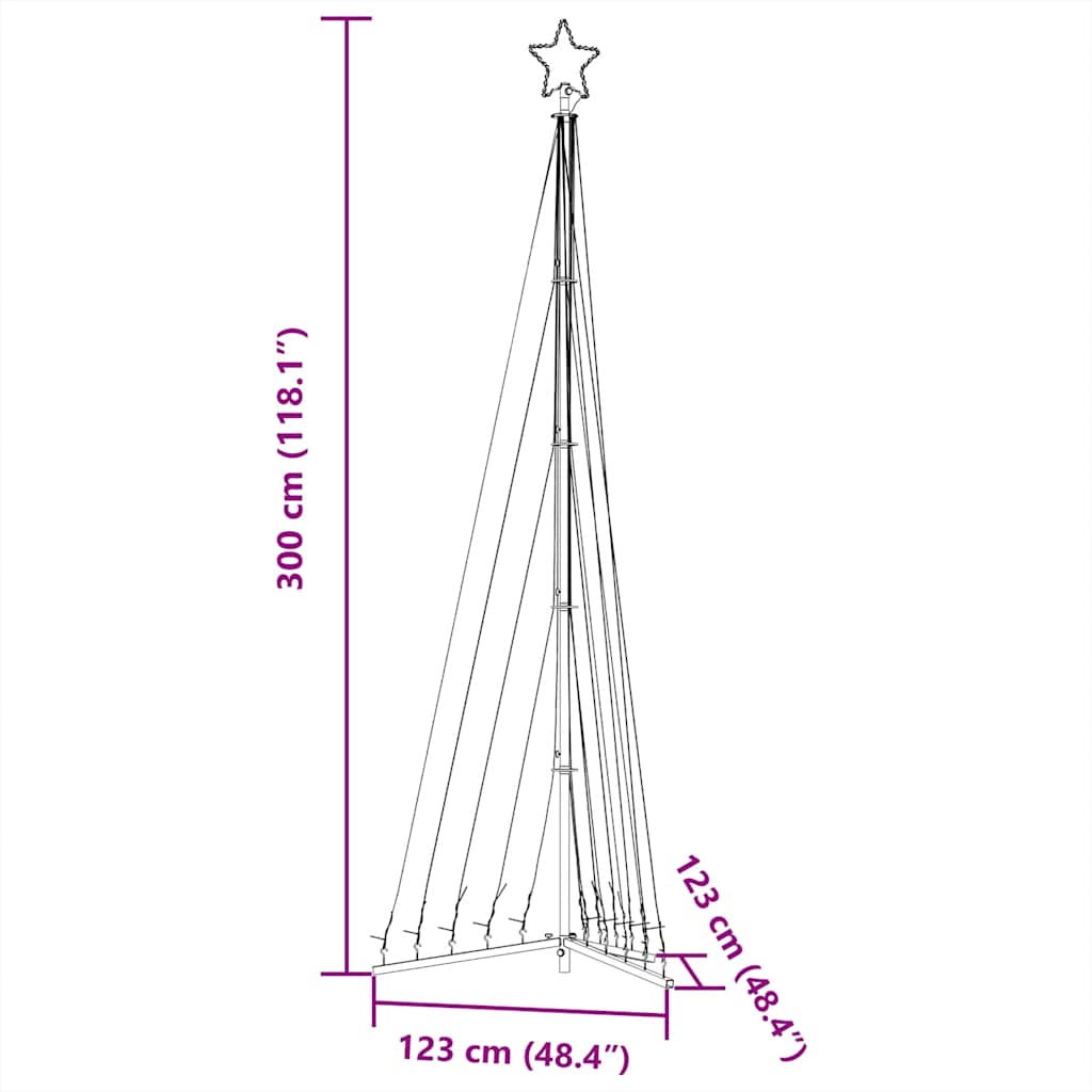 Színes led karácsonyfa 447 led 247 cm