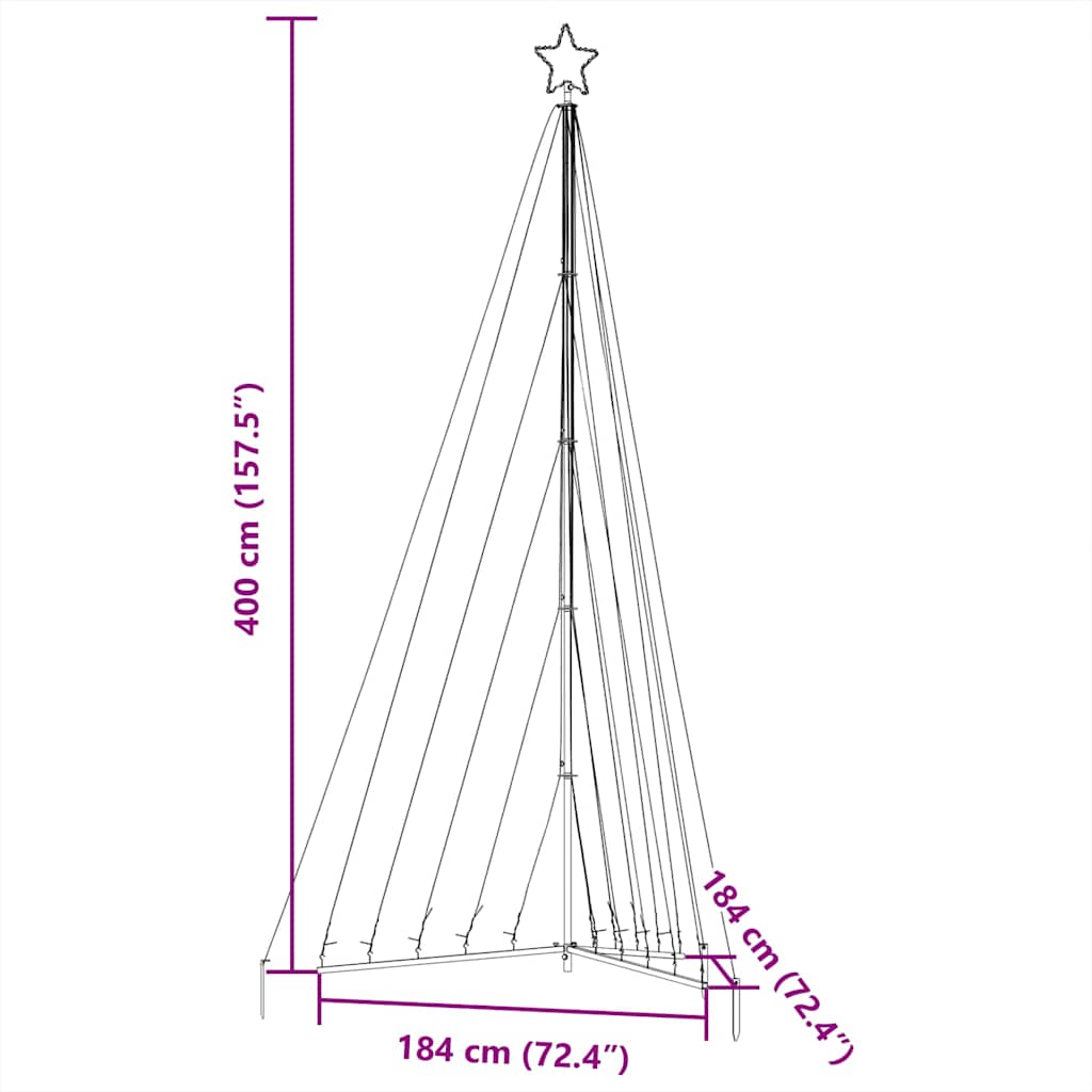 Hideg fehér led karácsonyfa 339 led 182 cm
