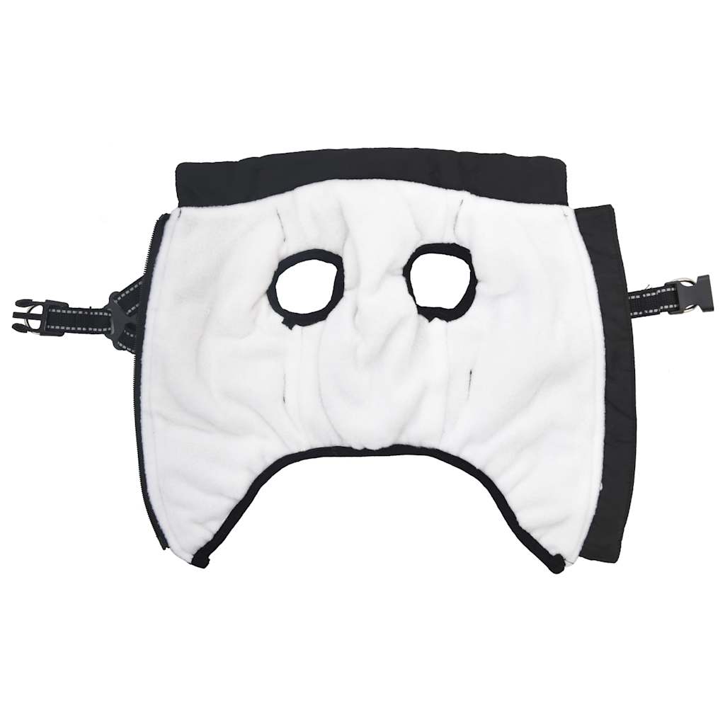 Fekete kutyakabát hámmal vízálló fényvisszaverő s