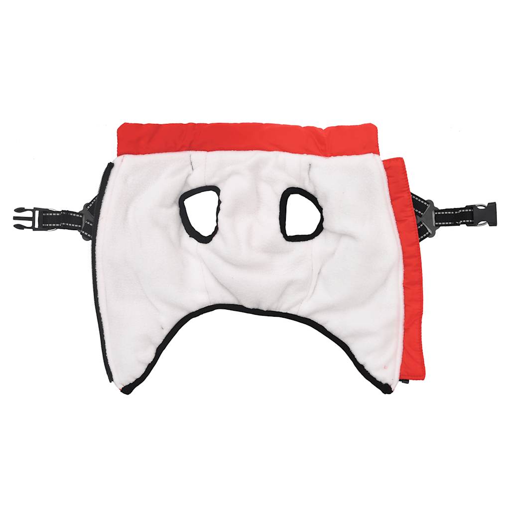 Piros kutyakabát hámmal vízálló fényvisszaverő 2xl