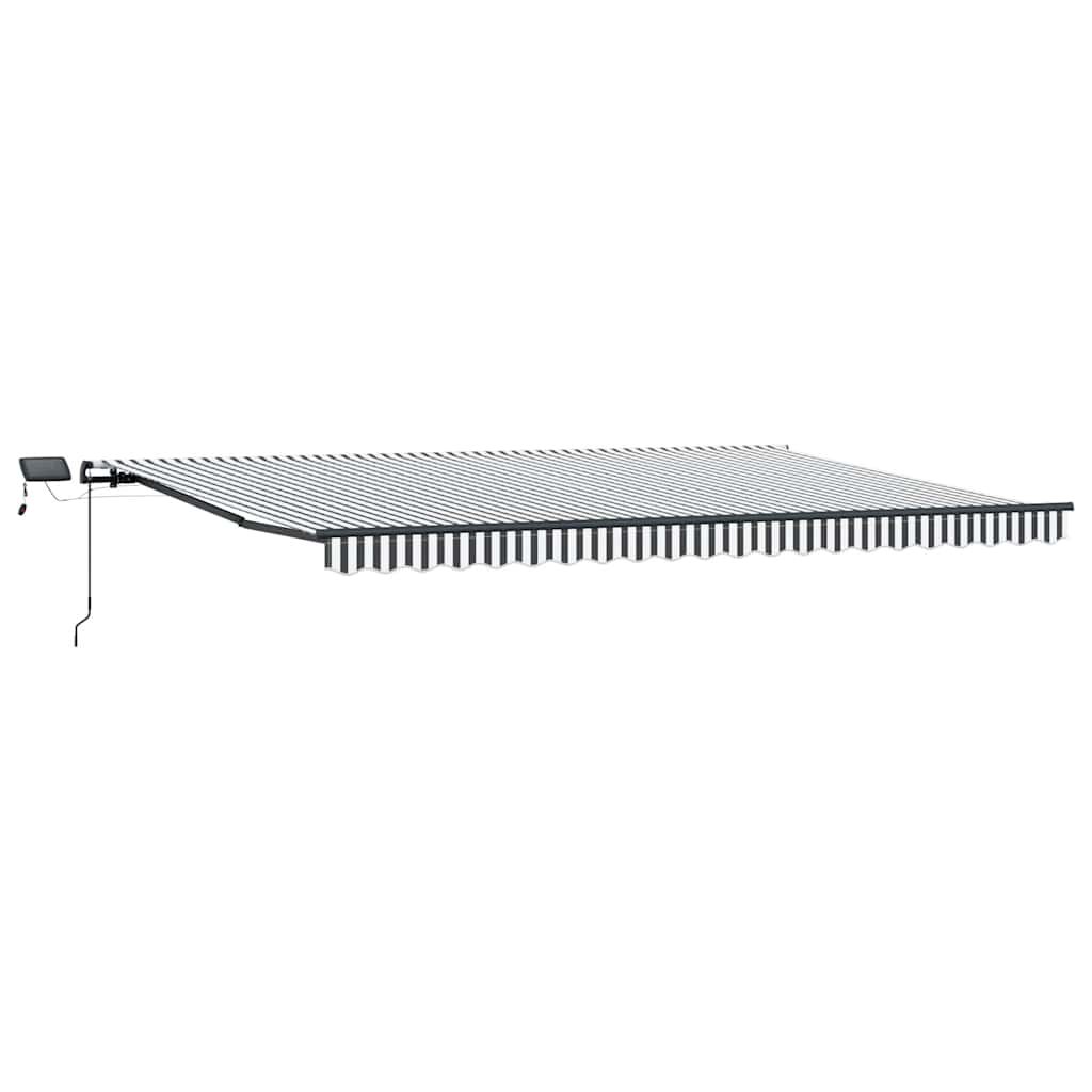Antracitszürke-fehér led-es kézi napellenző 500 x 300 cm