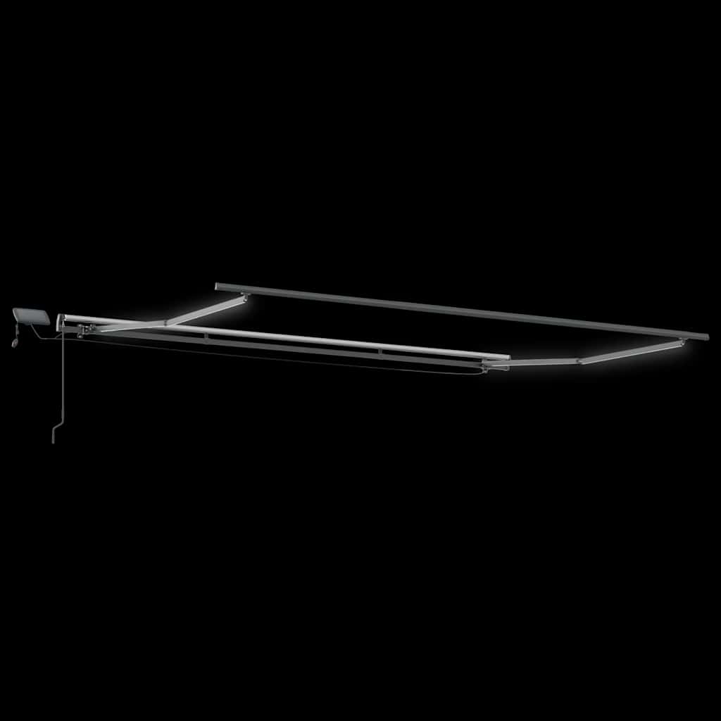 Antracitszürke-fehér led-es kézi napellenző 500 x 300 cm