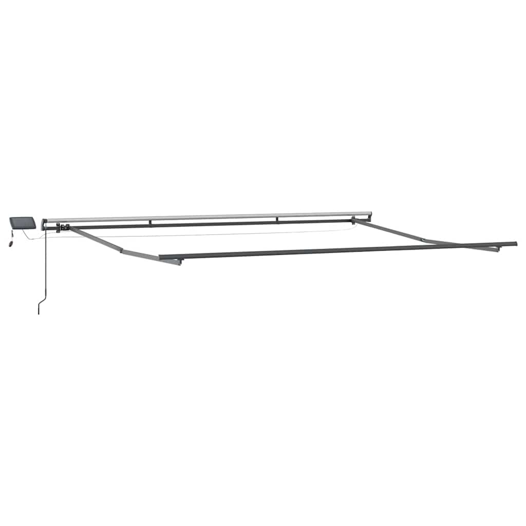 Antracitszürke-fehér led-es kézi napellenző 500 x 300 cm