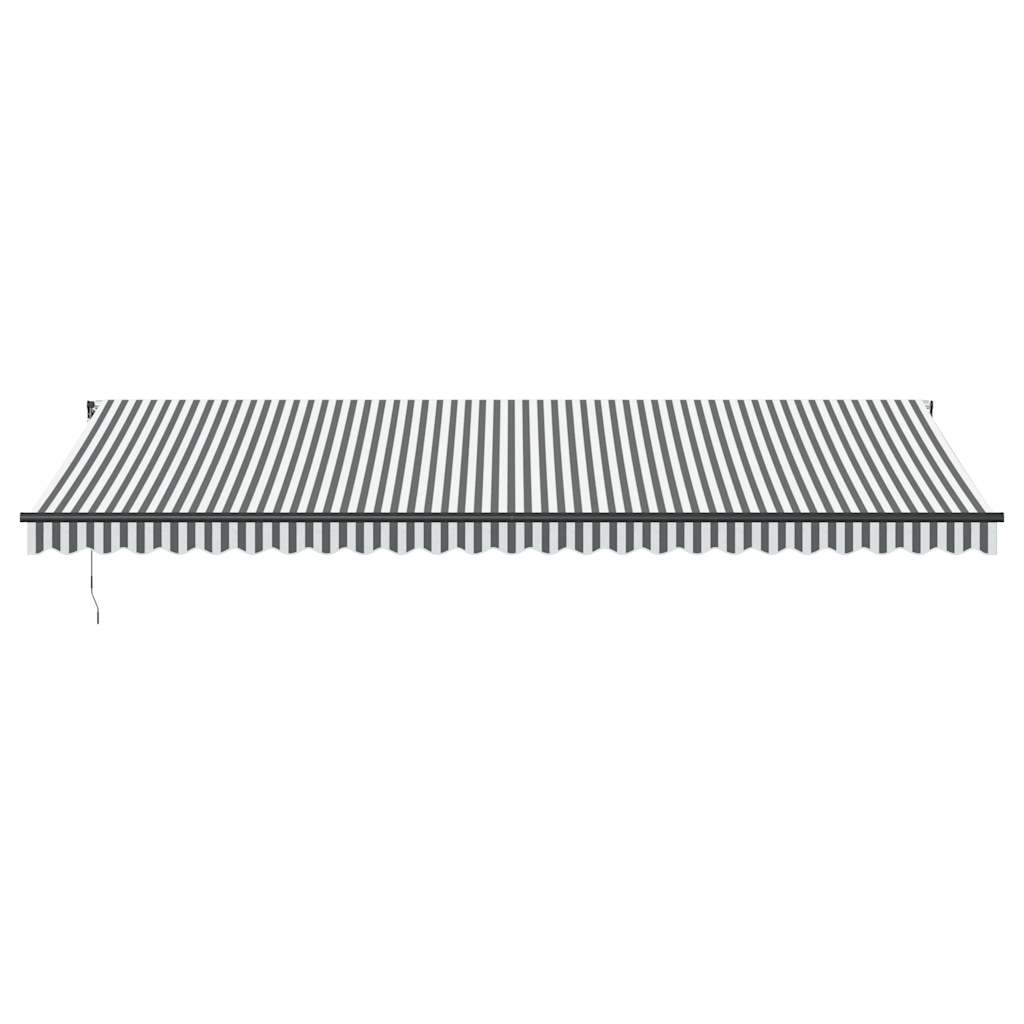 Antracitszürke-fehér led-es kézi napellenző 600 x 300 cm