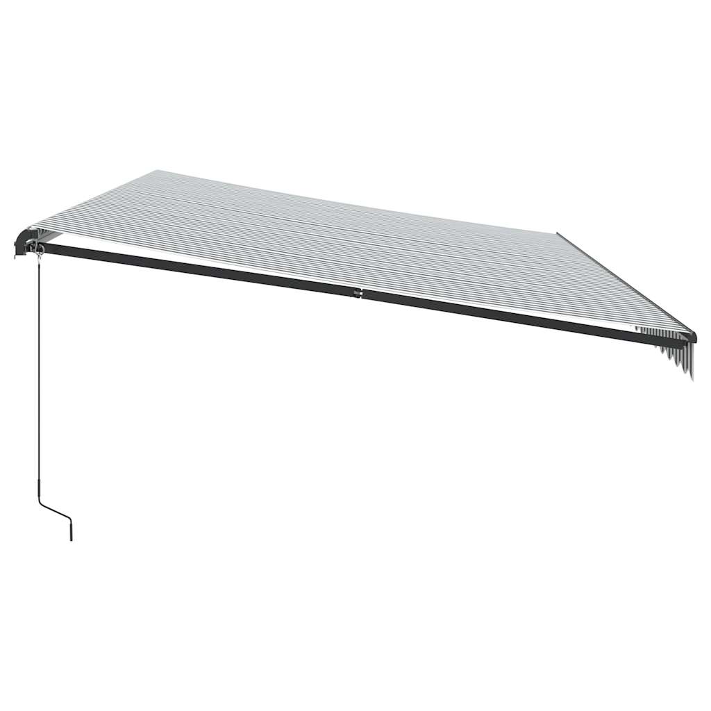 Antracitszürke-fehér led-es kézi napellenző 600 x 300 cm