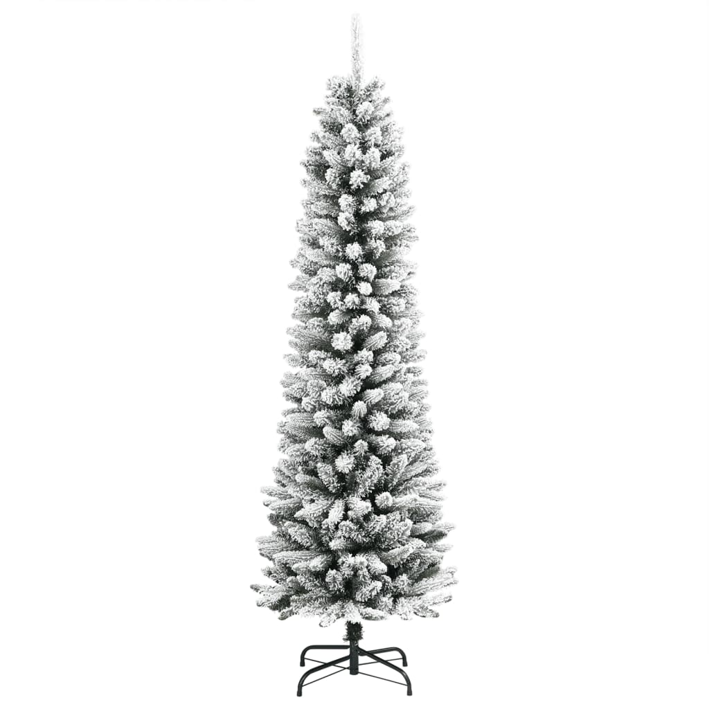 Pvc és polietilén műkarácsonyfa pelyhes hóval 210 cm