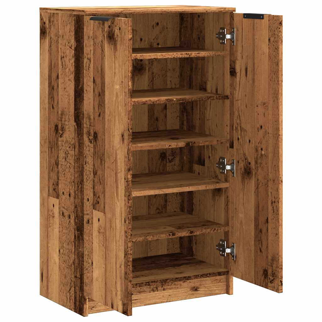 Antik fa színű szerelt fa cipőszekrény 59 x 35 x 100,5 cm