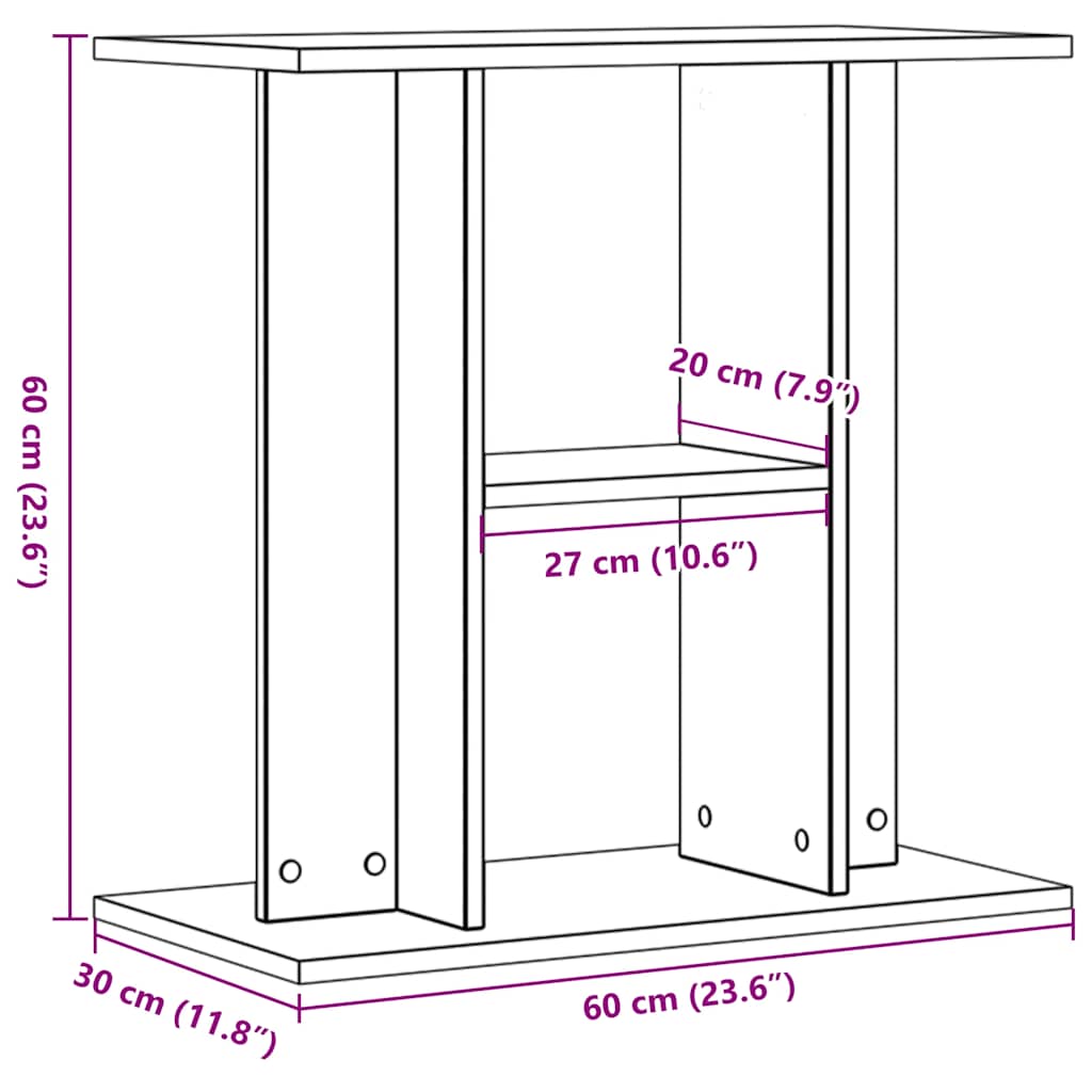 Antik fa színű szerelt fa akváriumállvány 60 x 30 x 60 cm Antik fa színű szerelt fa akváriumállvány 60 x 30 x 60 cm