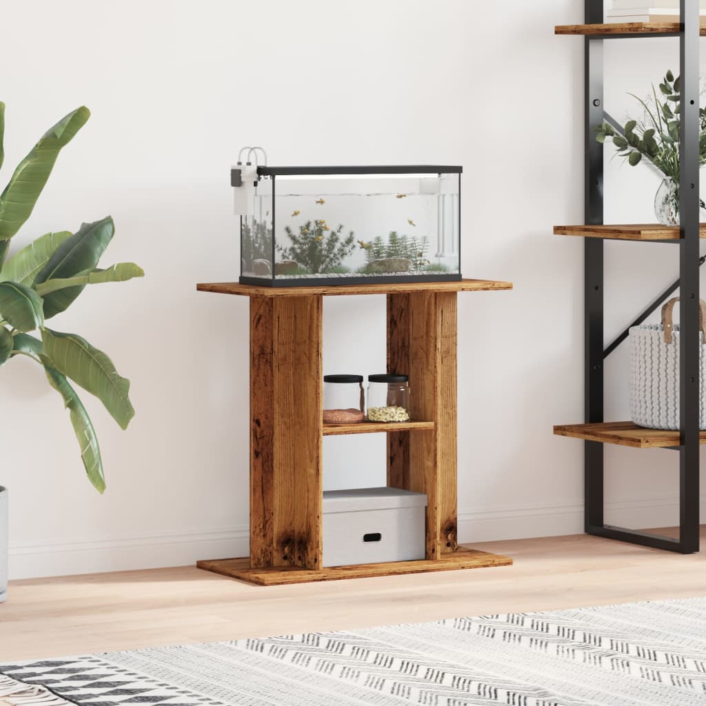 Antik fa színű szerelt fa akváriumállvány 60 x 30 x 60 cm Antik fa színű szerelt fa akváriumállvány 60 x 30 x 60 cm