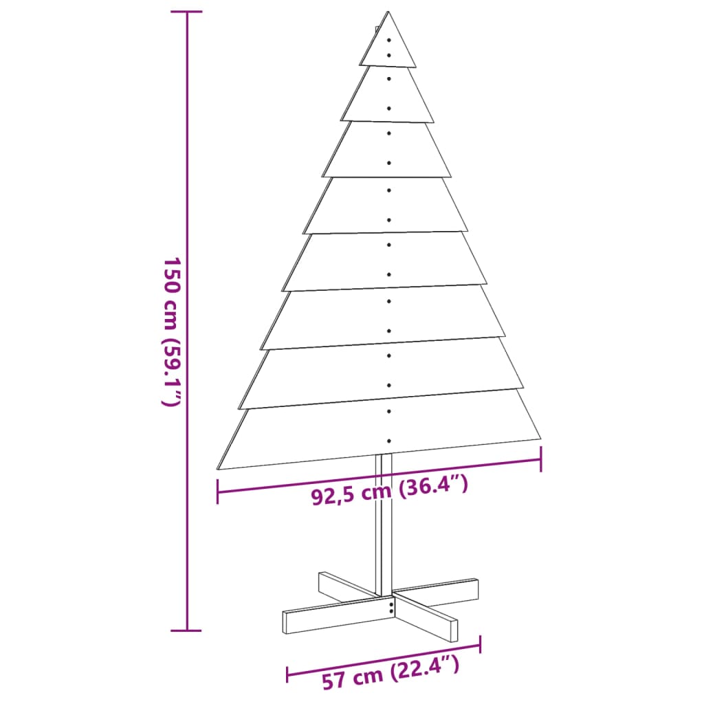 Tömör fa karácsonyfa-dekoráció 150 cm