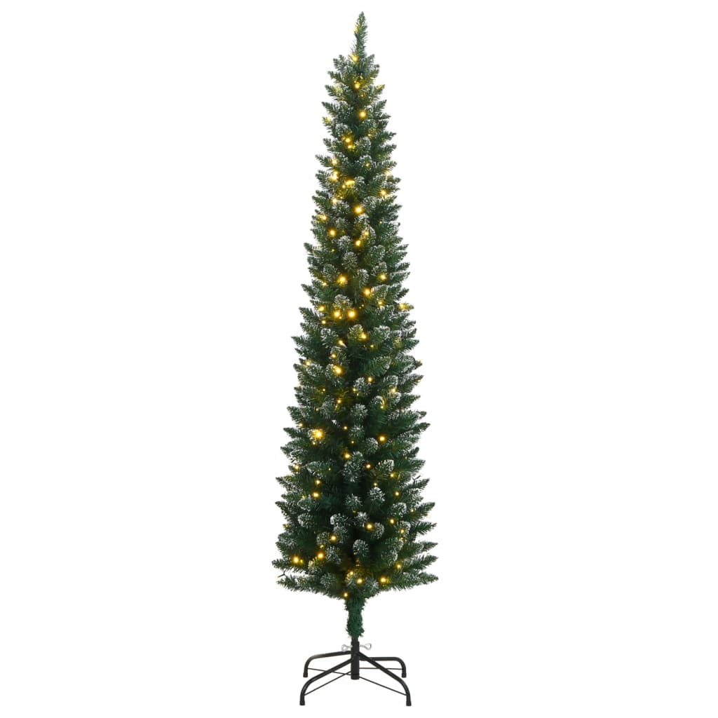 Vékony műkarácsonyfa 150 led-del 150 cm