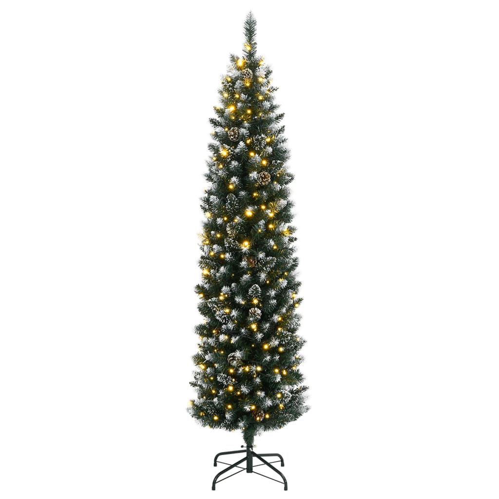 Vékony műkarácsonyfa 150 led-del 120 cm