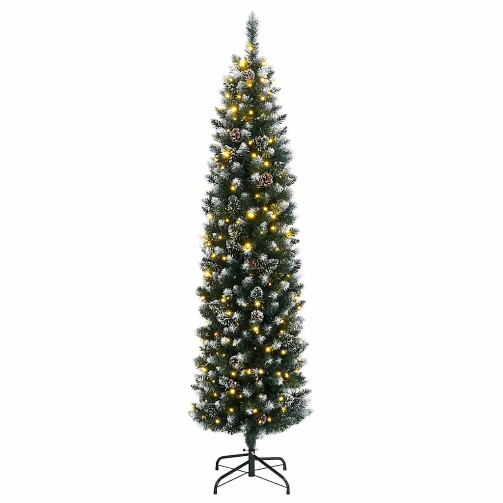 Vékony műkarácsonyfa 300 led-del 180 cm
