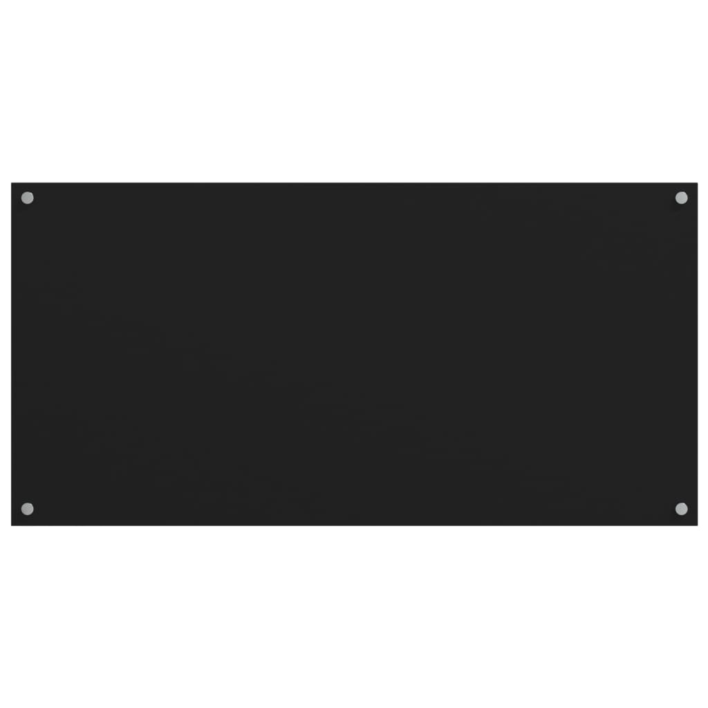 2 db fekete edzett üveg konyhai falburkoló 80 x 50 cm