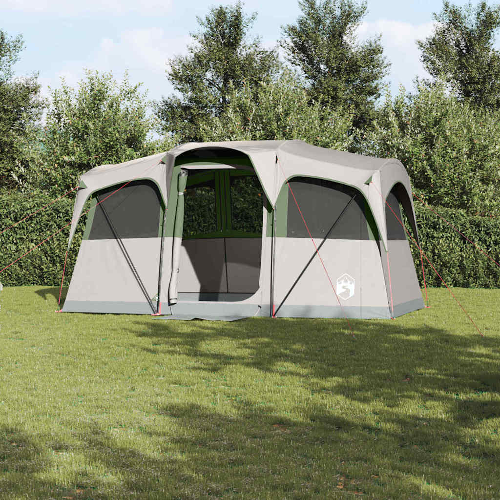 Családi sátor tetővel fehér és zöld 435 x 255 x 216 cm