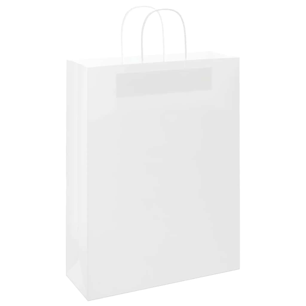 250 db fehér papírzacskók fogantyúkkal 32x12x42 cm