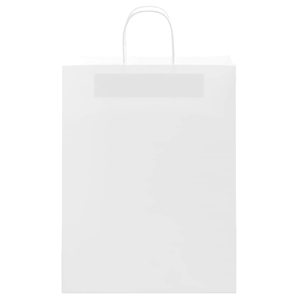 250 db fehér papírzacskók fogantyúkkal 32x12x42 cm