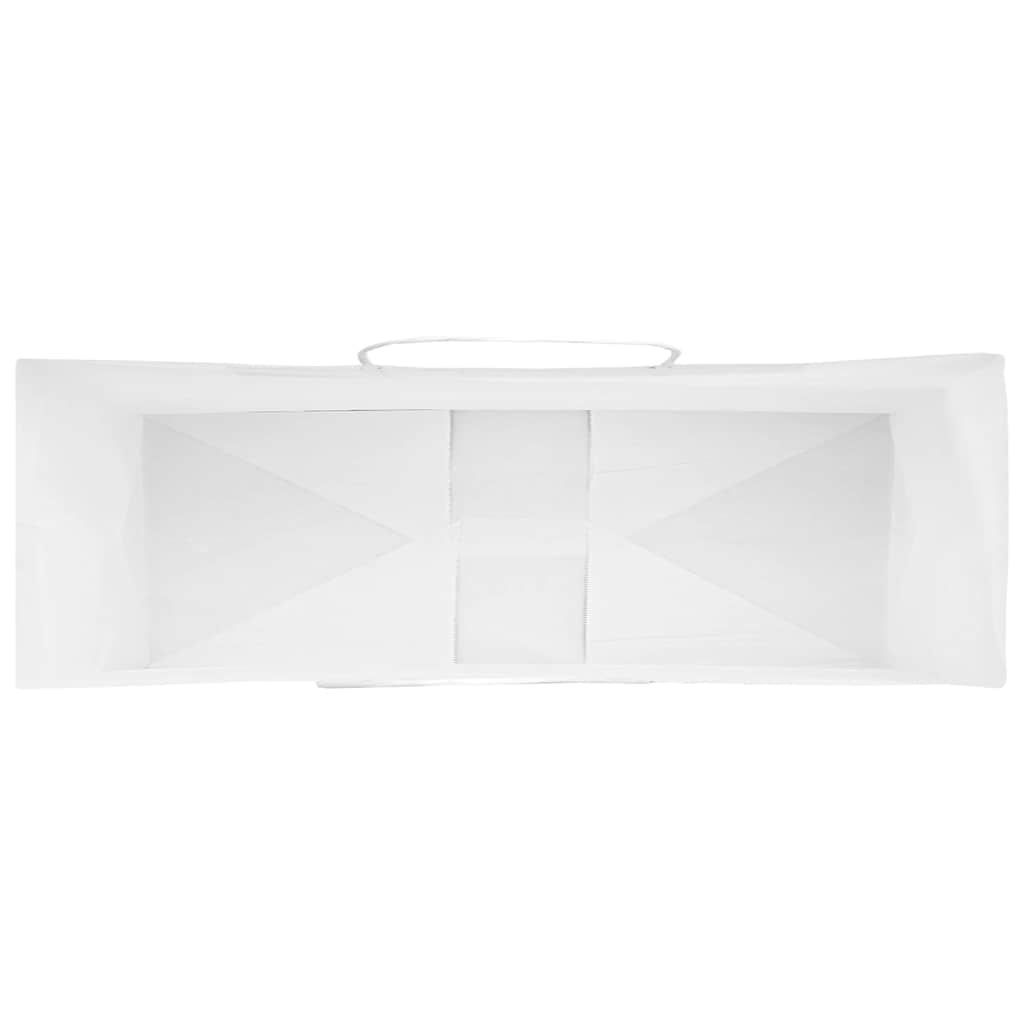 250 db fehér papírzacskók fogantyúkkal 32x12x42 cm