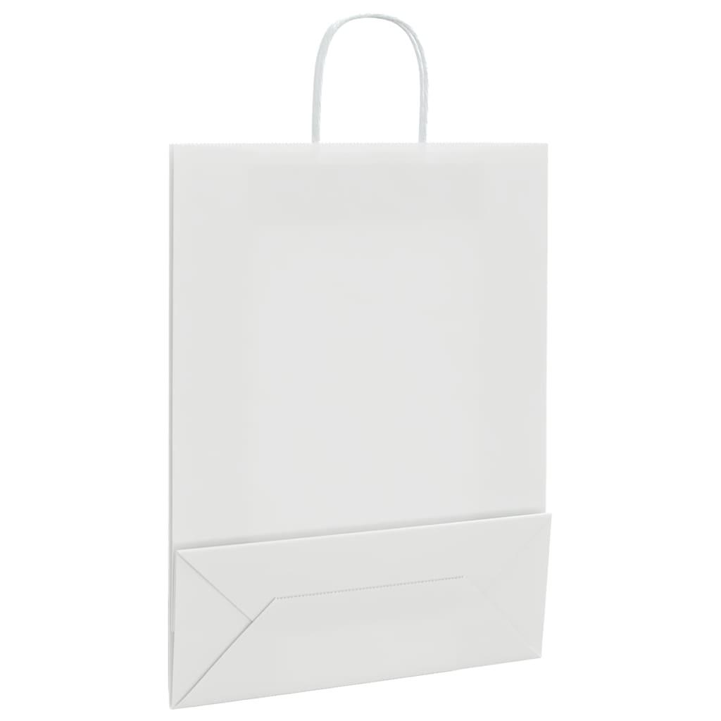 250 db fehér papírzacskók fogantyúkkal 32x12x42 cm