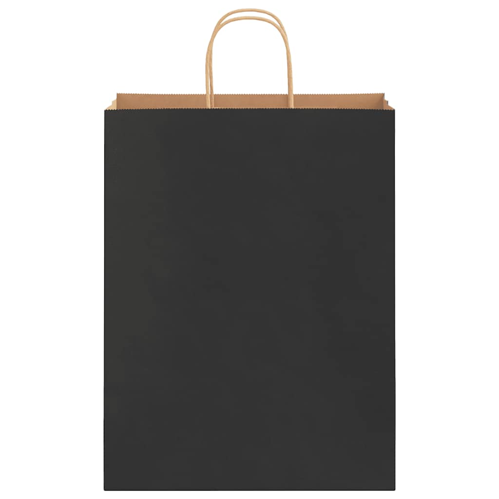 250 db fekete kraft papírzacskók fogantyúkkal 32x12x42 cm