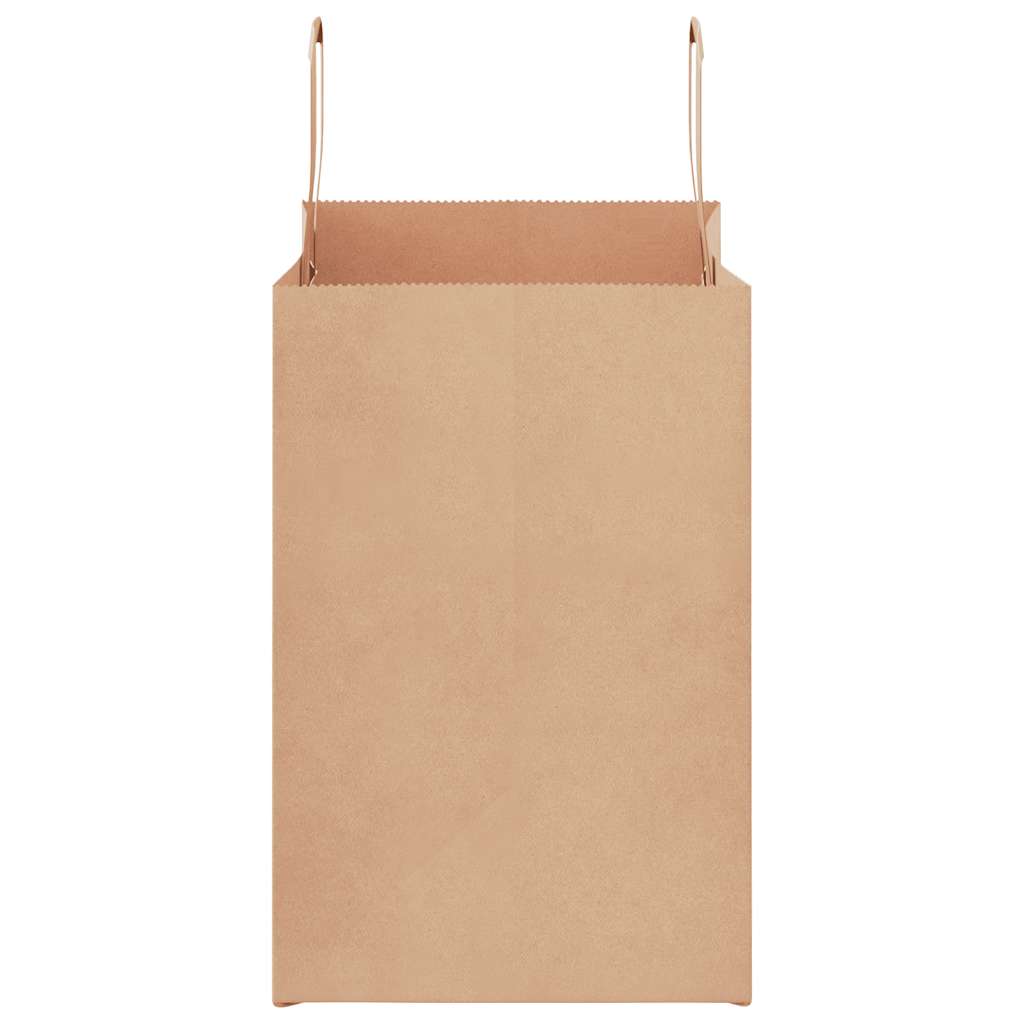 250 db barna kraft papírzacskók fogantyúkkal 26x17x25 cm