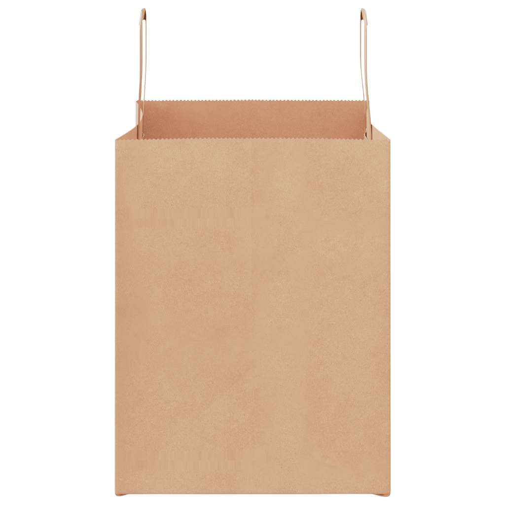 250 db barna kraft papírzacskók fogantyúkkal 32x22x28 cm