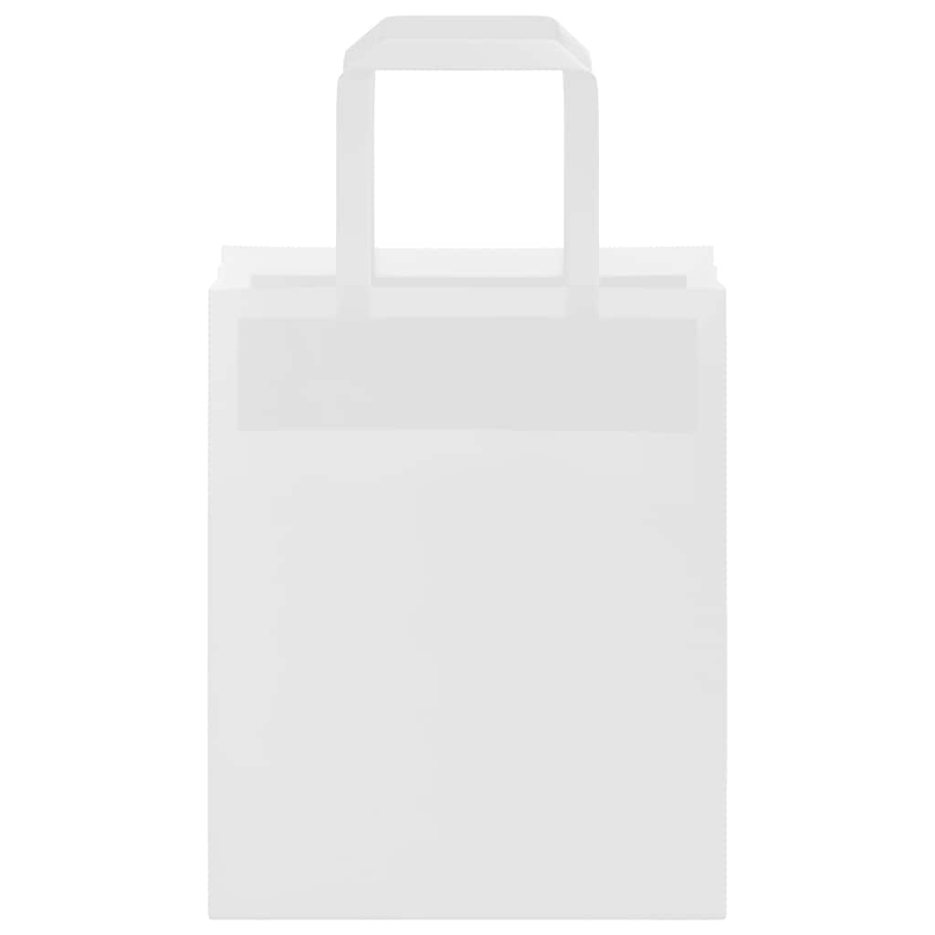 250 db fehér kraft papírzacskók fogantyúkkal 18x8x22 cm