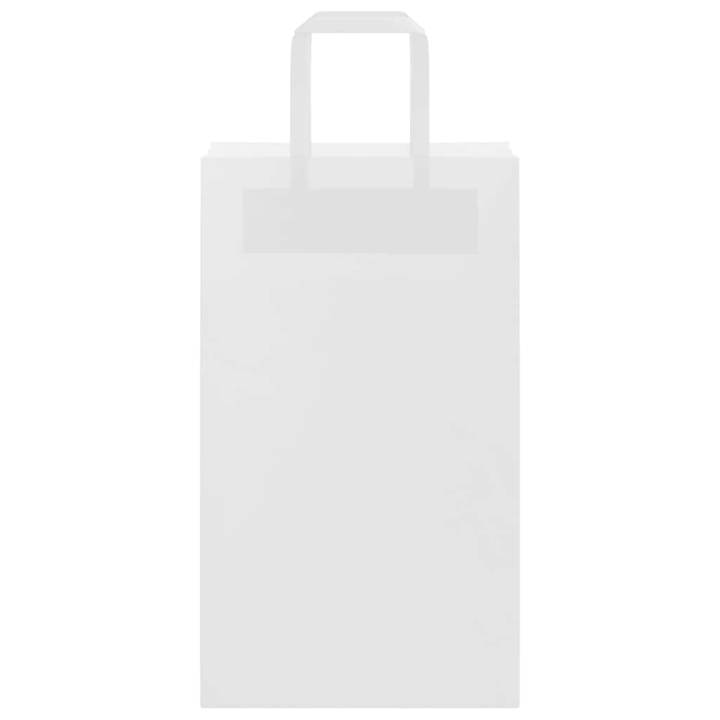 250 db fehér kraft papírzacskók fogantyúkkal 21x11x36 cm