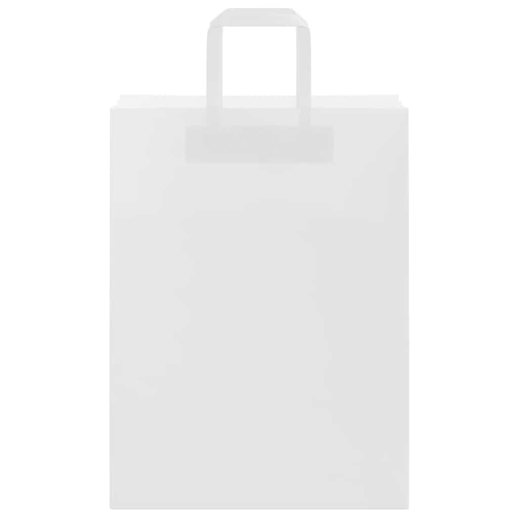 250 db fehér kraft papírzacskók fogantyúkkal 26x12x35 cm