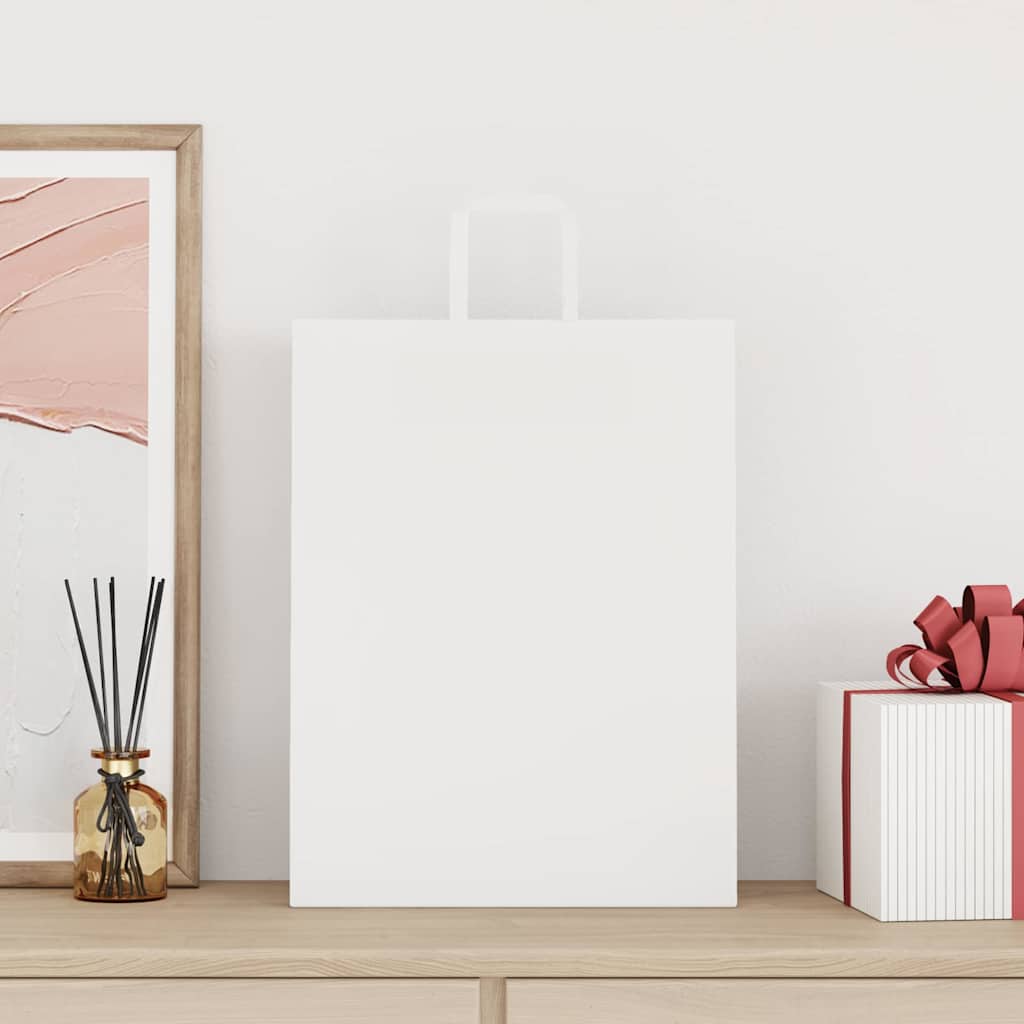 250 db fehér kraft papírzacskók fogantyúkkal 32x12x42 cm