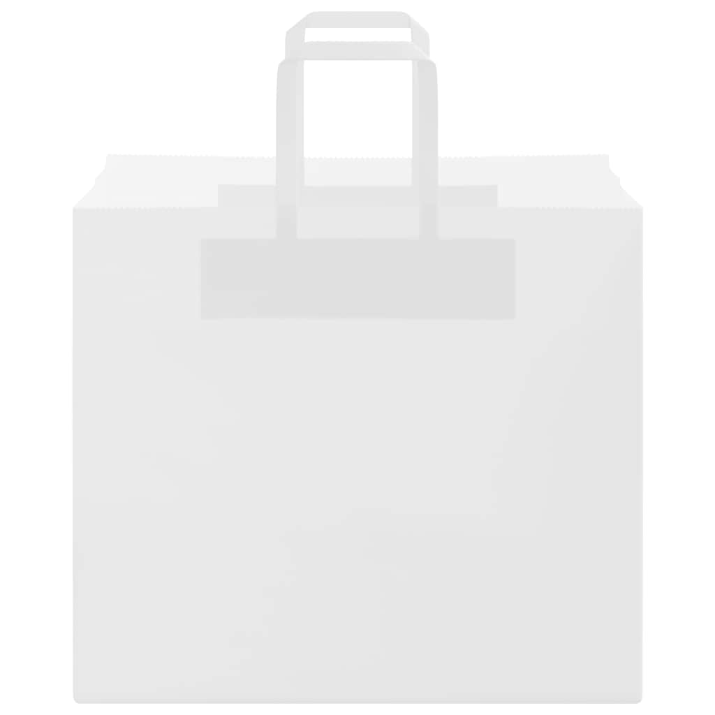 250 db fehér kraft papírzacskók fogantyúkkal 32x22x28 cm